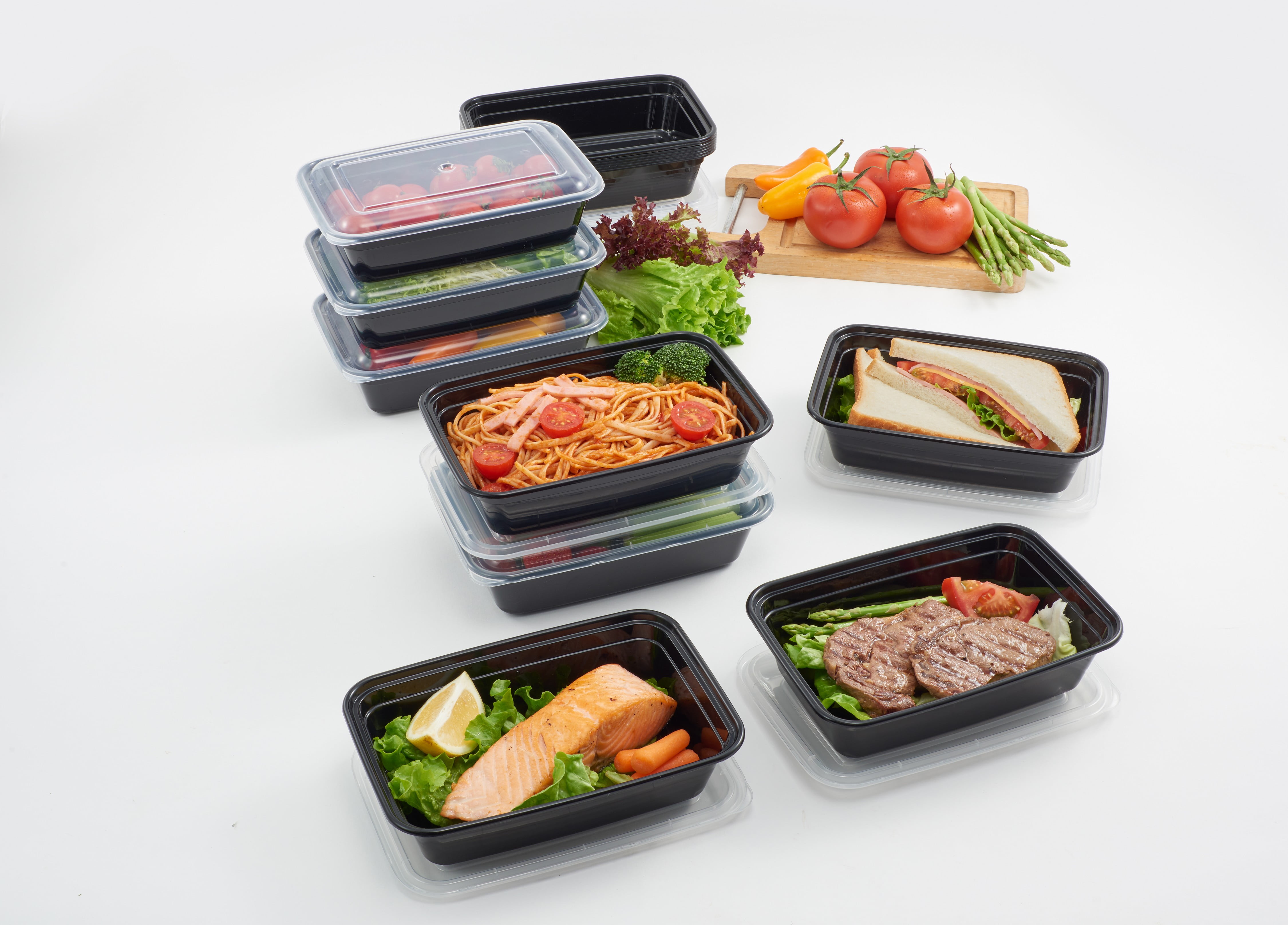 32 Oz Meal Prep Microwavable Food Containers with Lids Reusable BPA Free 15 Set 