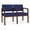 Blue, variant on Lenox Wood Reception Waiting 2-Seat Tandem Seating / Walnut Wood / Black
