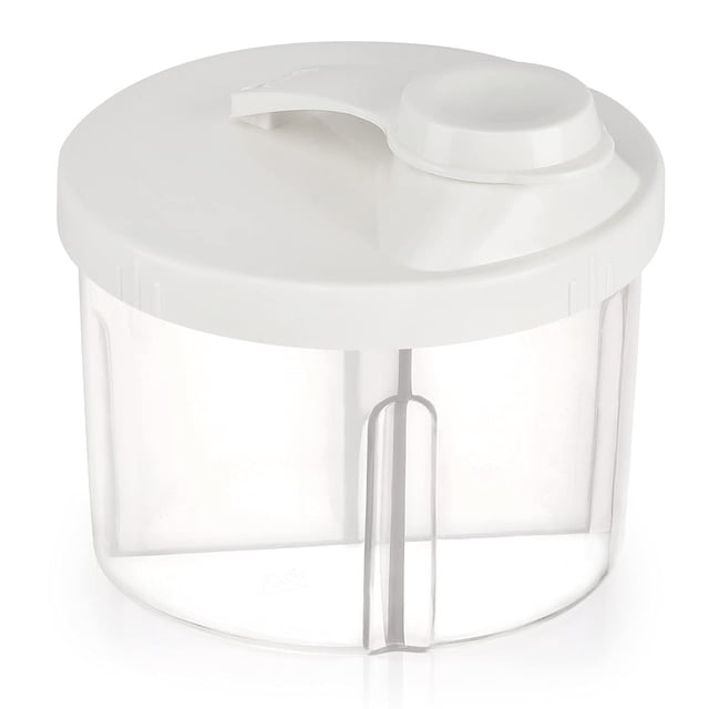 Contenedor de fórmula giratorio de cuatro compartimentos antiderrames para llevar, contenedor de bocadillos de leche en polvo para niños para viajes al aire libre de bebés y niños pequeños
