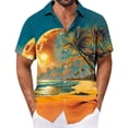 thumbnail image 2 of Cllios Men's Hawaiian Shirt Summer Tropical Graphic Aloha Tops Relaxed Fit Lapel Collared Short Sleeve T-shirts Casual Button Down Bowling Shirts with Pocket S-5XL, 2 of 6