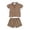 Brown, variant on Unisex Toddler 2 Piece Summer Polo Outfit, Solid Short Sleeve Collared Polo Shirt & Elastic Waist Side Pocket Shorts, Soft Cotton Neutral Matching Set for Boys Girls 2-3 Years