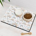 thumbnail image 3 of Boho Retro Floral Pet Feeding Mat-Absorbent Pet Placemat for Food and Water Bowl, with Waterproof Rubber Backing, Quick Dry Water Dispenser Mat for Dog and Cat (16"x24"), 3 of 6