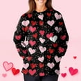 thumbnail image 5 of Valentine Day Scrubs for Women Button Down Short Sleeve Nursing Uniforms V Neck Love Heart Print Medical Quick Dry Scrub Tops with Pockets Black L, 5 of 5