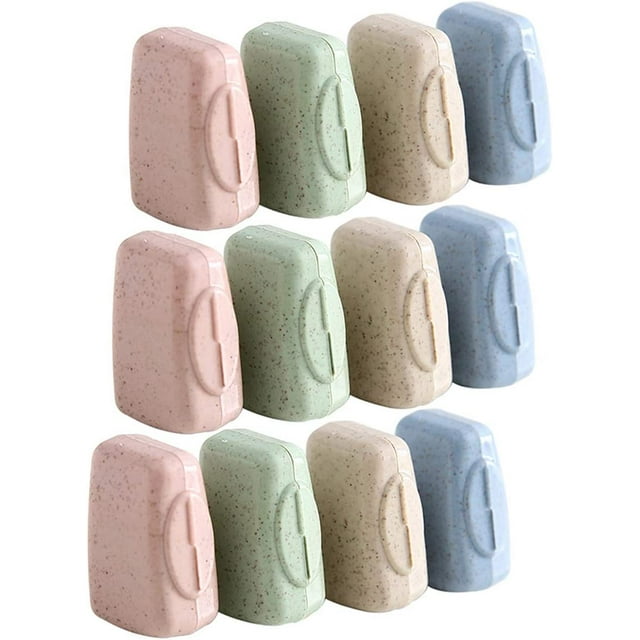 Paquete de 12 fundas coloridas para cepillos de dientes, a prueba de polvo y antibacterianas, tapa de almacenamiento Rojo Verde MX-0130940FYD