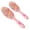 Pink-2 Set, variant on Rainbow S-Curve Ball tipped Air Volume Paddle Hair Brush with Flexible Cushion Base for Hair | Detangling Comb (2 Set - Pink)