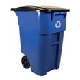thumbnail image 3 of Rubbermaid Commercial Products 50 Gallon Rollout Trash Can, Blue, 3 of 6