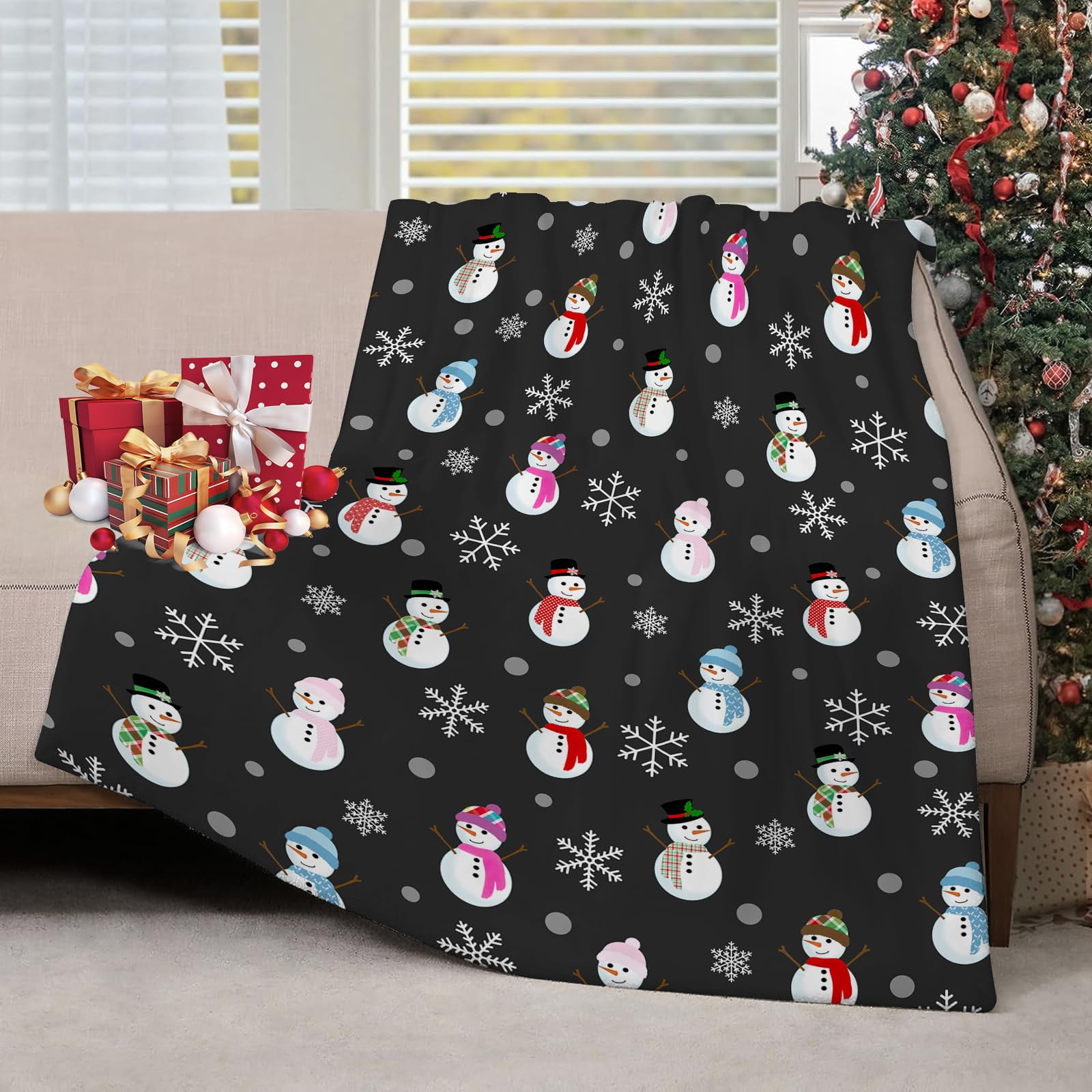 Christmas Throw Blanket Candy Cane Throw Blanket Super Soft Warm Bed Blanket Christmas Holiday Decor for Living Room Bedroom Sofa Christmas Gift for Her