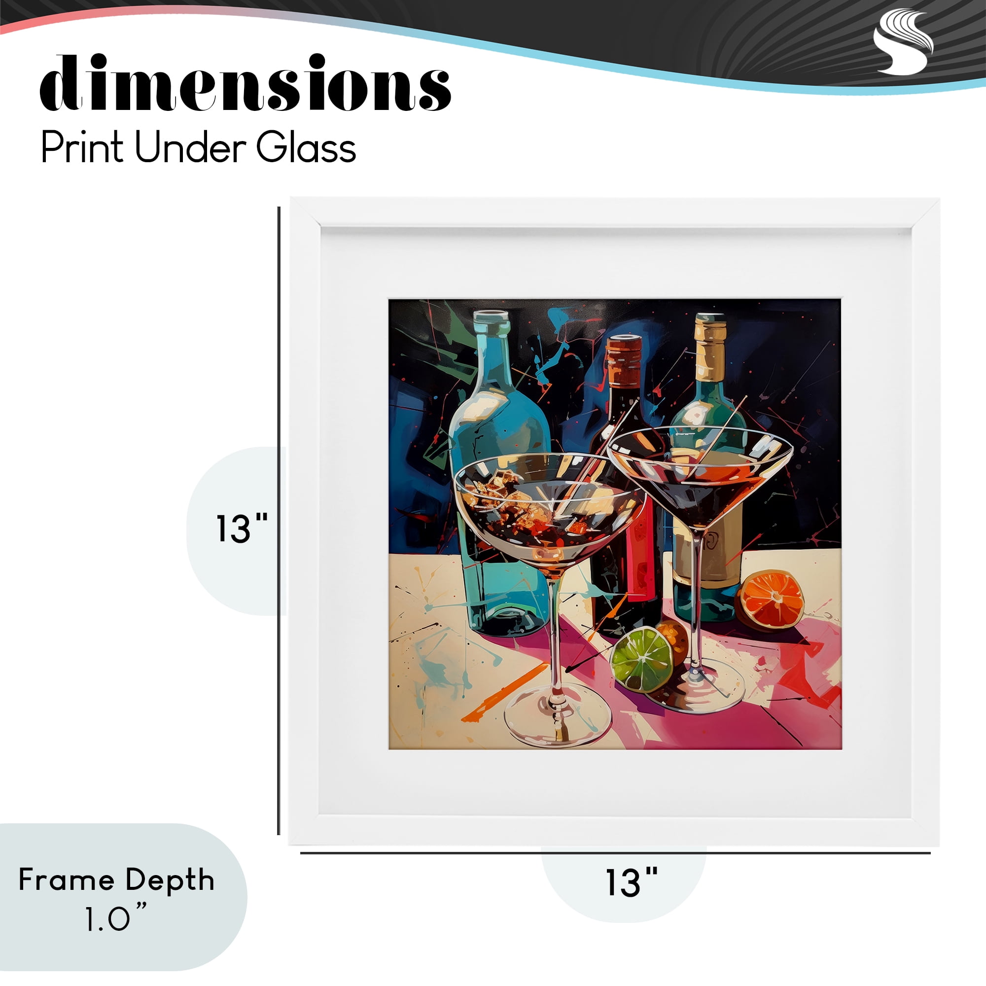 Stupell Industries Artsy Cocktails of Every Sip White Framed Print Under Glass, design by Lazar Studio