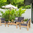 thumbnail image 4 of Costway 8PCS Patio Furniture Set Acacia Wood Thick Cushion Loveseat Sofa Garden, 4 of 11