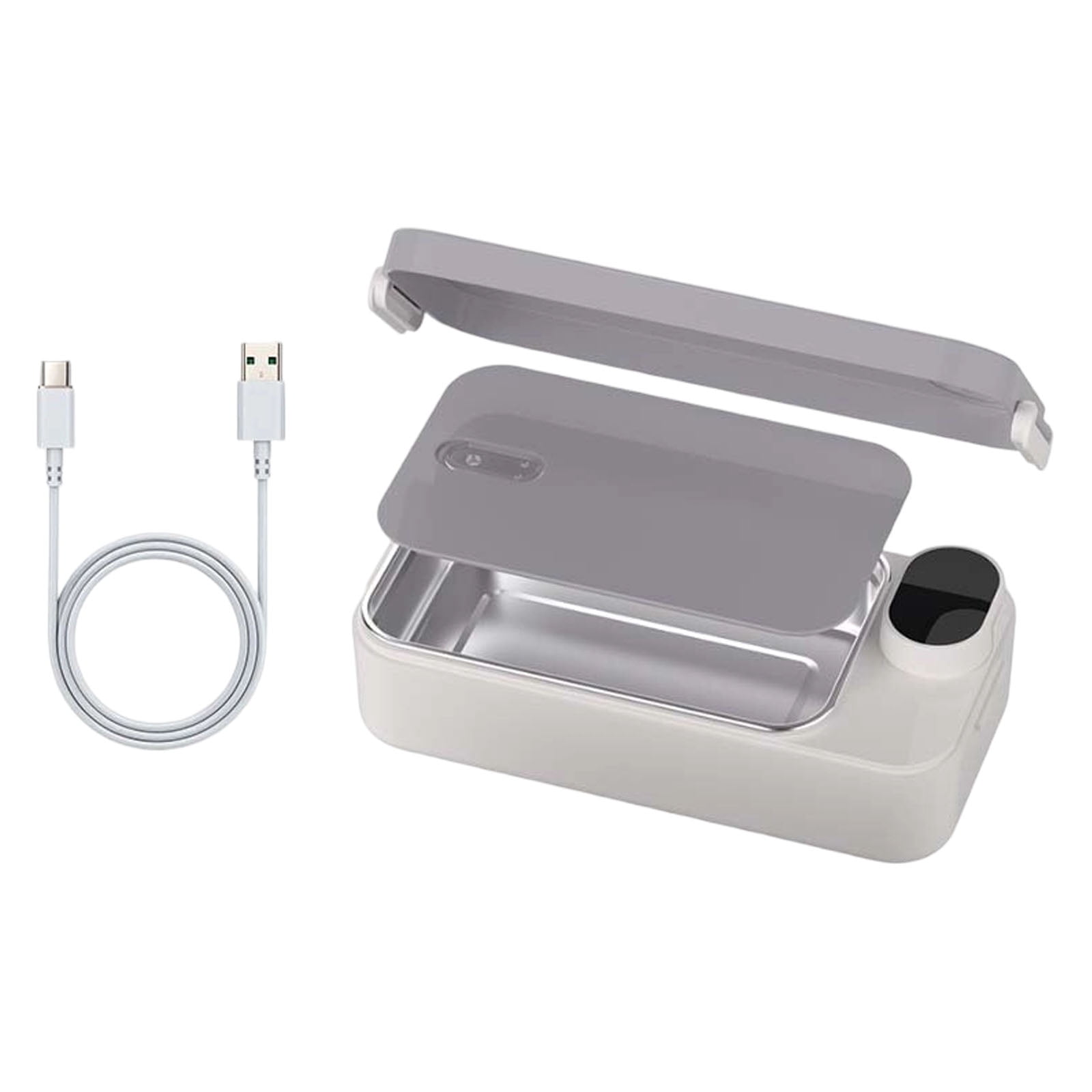 Goowood Heated Lunch Box 7200mAh Rechargeable Lunch Box With Stainless Container Adjustable Temperature Display Heating Lunchbox Portable Warmer