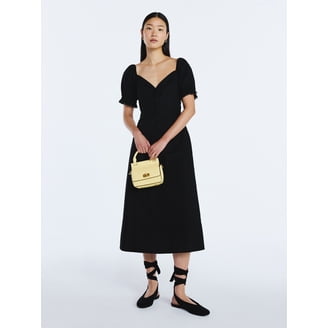 scoop faux leather dress Studio One Faux-Leather Contrast Jacket Dress – New Yorker's Apparel main image 1
