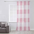 thumbnail image 3 of Pink Plaid Semi Sheer Curtains Drapes for Living Room, Bedroom, French Doors Window 63 Inches Long, Spring Farmhouse Buffalo Checkered Rod Pocket Chiffon Curtain Drapery Voile Draperies Panel, 3 of 6