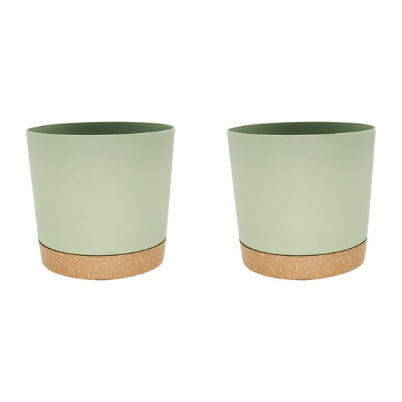 (2-Pack) Rinsvye 10" Pots indoor Plastic Succulent Flower indoor Flower Pots with Holes Small Flower for Succulents and Cactus and Saucers Modern Planters for indoor Succulents Flowers Outdoor