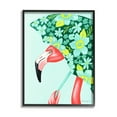 thumbnail image 3 of Stupell Industries Summery Pink Flamingo Floral Petal Patterned Umbrella Graphic Art Black Framed Art Print Wall Art, Design by Amelie Legault, 3 of 5