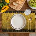 thumbnail image 4 of Yellow Geometric Placemats Set of 6, Modern Abstract Art Ombre Placemats for Dining Table, Place Mats for Kitchen Tabletop, Waterproof Wipeable Dining Table Mats Set, 4 of 9