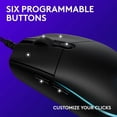 thumbnail image 3 of Ratón Gaming Logitech G102/G203 con cable 8000 DPI RGB negro, 3 of 7