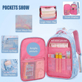 thumbnail image 4 of BUTIED Cute Butterfly Backpacks Wide Clamshell Opening Bookbag with Reflective Strips & Multiple Pockets, Waterproof Durable Daypack, 4 of 9