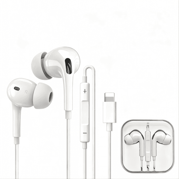 GJX 2026 New Wired Headphones. Earbuds with Built-In Microphone and Volume Control. Compatible with Iphone 14/13/12/11/Xr/Xs/X/8/7/Se for Music Listening,Hands-Free Calls,Gaming,Workouts,Travel.