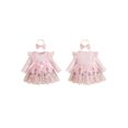 thumbnail image 2 of RUINIXCW Baby Girl Fall Outfits Crew Neck Long Sleeve Romper Dress and Headband 2Pcs, 2 of 8