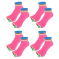 thumbnail image 1 of 4 pares de calcetines de medio dedo Unique Bargains unisex antideslizantes adhesivos cinco dedos multicolor rojo rosa, 1 of 1