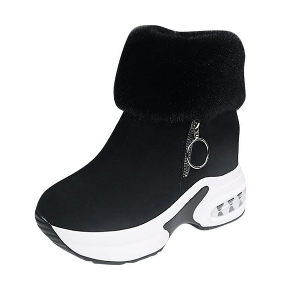 WEAIXIMIUNG Over The Knee Boots for Women Leather Wide Calf Fashion Women's Casual Shoes Breathable -On Wedges Thermal Boots