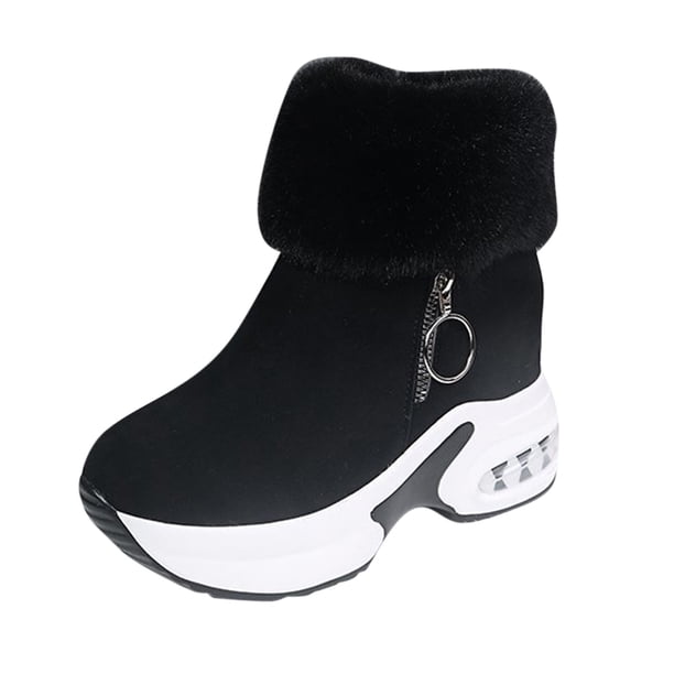 NECHOLOGY Botas Mujer Adulto Femenino Zapatos Botines para mujer Botas Cuñas Zapatos Breathable Thermal Women's Casual Fashion Slip en las botas de las mujeres (Black, 8.5)