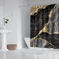 thumbnail image 2 of Black Gold Marble Shower Curtain Set 72x72 Inches Crack Ink Texture Luxury Abstract Decorative Stone Polyester Waterproof Cloth Bathroom Curtain with 12 Hooks, 2 of 4