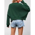 thumbnail image 4 of Suéter de Mujer de Otoño, Cuello Redondo, Tipo Murciélago, Estilo Pullover Verde XL, 4 of 7