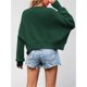 thumbnail image 4 of Suéter de Mujer de Otoño, Cuello Redondo, Tipo Murciélago, Estilo Pullover Verde XL, 4 of 7