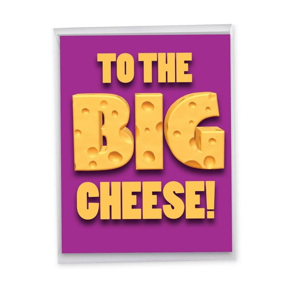 NobleWorks Jumbo Boss's Day Greeting Card (Boss) 8.5 x 11 Inch with Envelope (1 Pack) Oversize Jumbo Co-Worker Big Cheese J3950BOG