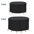 thumbnail image 6 of 91x43in Round Patio Furniture Cover TeqHome Outdoor Chair Covers Waterproof 190T Polyester Outdoor Table Chair Set Covers Anti-Fading Cover for Outdoor Furniture Set 6-Seat Black, 6 of 11