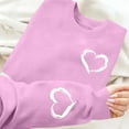 thumbnail image 4 of Fznquz Valentines Sweatshirt Womens Cute Crewneck Outfit Love Heart Graphic Oversized Trendy Lightweight Pink Womens Tops XL, 4 of 7
