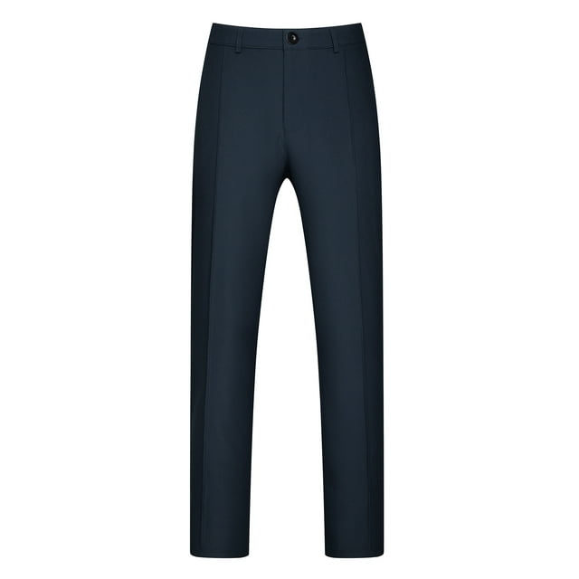 INSPIRE CHIC Pantalon Habillé pour Homme Grande Taille devant Plat Pantalon de Travail 4TG Bleu Foncé
