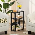 thumbnail image 5 of LELELINKY 2pc 3-Tier Narrow Side Table with Charging Station, Wood Nightstand with USB Ports for Small Spaces, Black, 5 of 7