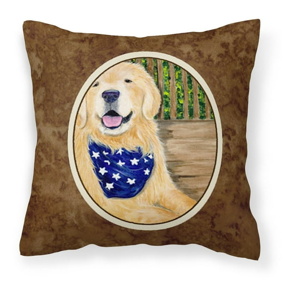 Carolines Treasures SS8972PW1414 Golden Retriever Fabric Decorative Pillow, 14Hx14W, multicolor