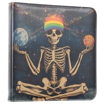 FORMRS 3 Ring Photo Album 4"x6" Self Adhesive Large Capacity PU Leather Cover, Skeleton with Rainbow