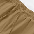 thumbnail image 7 of GrmtClth Casual Summer 2 Piece Matching Sets For Men Linen Blend Long Sleeve Button Shirt Adjustable Drawstring Straight Pants Solid Tone Seaside Daily Vacation Suit Khaki 3XL, 7 of 7