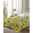 thumbnail image 6 of Flannel Fleece Throw Blanket Farm Watercolor Sunflowers Lightweight Soft Plush Blankets,Vintage Rural Yellow Floral Cozy Warm Throw Blanket for Couch Sofa Bed Car Office 40x50in, 6 of 9