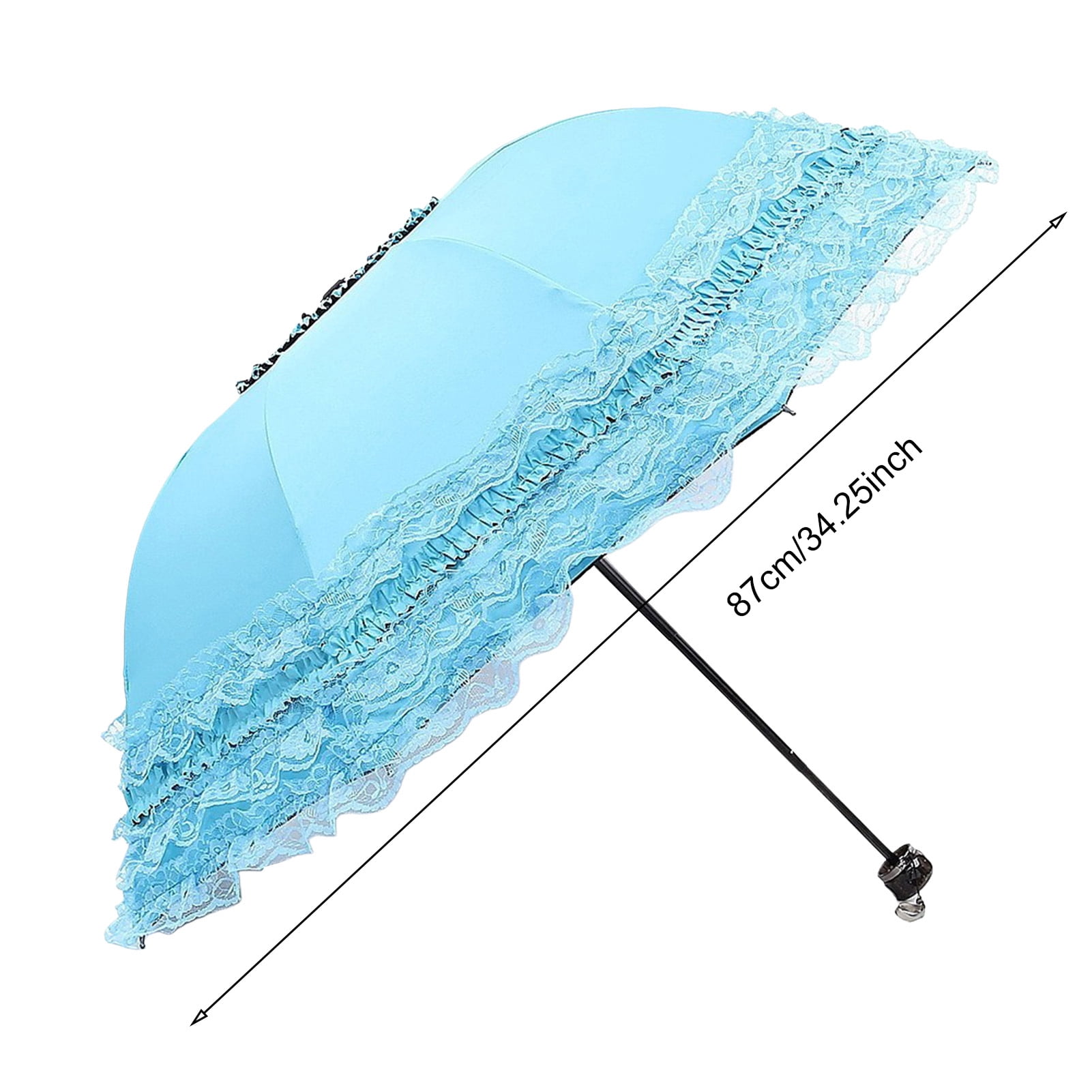 Deyuer Lace Folding Umbrella Portable Sun Blocking UV Protection Umbrella Windproof Lightweight Waterproof Travel Mini Sun Rain Umbrella Pocket Parasol