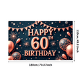 thumbnail image 2 of Decorative Design Birthday Banner Glitter Happy 60th Birthday Balloon for Milestone Celebration Party Decoration Event, 2 of 9