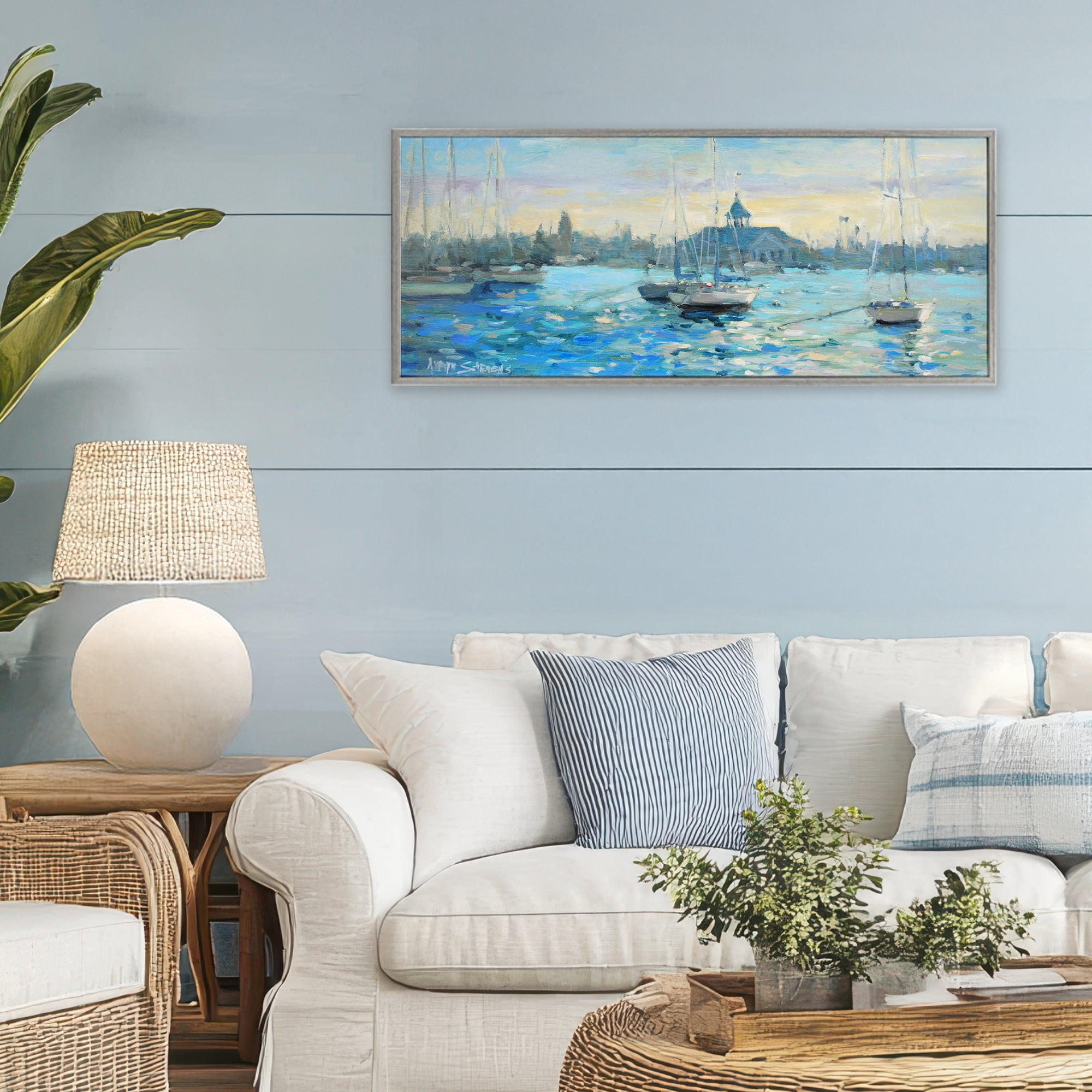 Stupell Industries Sunday On The Water Gray Framed Giclee Art, design by Allayn Stevens