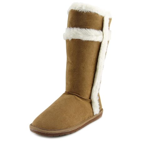 Rampage Womens Puffen Faux Fur Round Toe Mid-Calf Cold Weather, Camel, Size 7.0