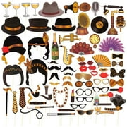 1920s Photo Booth Props, Party Supplies (Assorted Designs, 72-Pack)