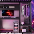 thumbnail image 6 of Belleamave Full Size Metal Loft Bed with L-Shaped Desk, LED Z-Lights, Gaming Loft with USB Charging Station, Pull-Out Computer Tray, Full Loft Bed with Storage Stairs, No Box Spring Needed, Black, 6 of 13
