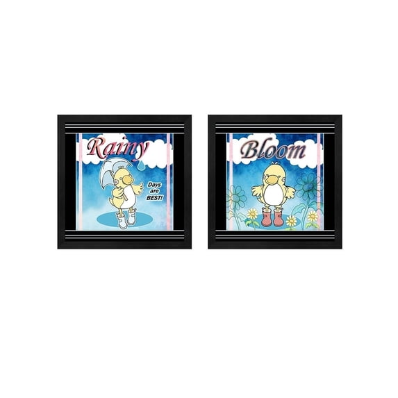 Metaverse Valarie Wade 'Rainy Days & Bloom' Framed Art (Set of 2)