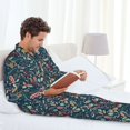 thumbnail image 6 of Sikiie berry Nuts Leaf Mens Pajama Set, Soft Warm Long Sleeve Sleepwear, Cozy Button-Down Pjs for Men-Large, 6 of 7