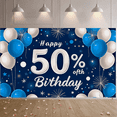 thumbnail image 7 of Blue White Balloon Themed 50th Birthday Banner Backdrop Decorations Party Supplies Photography Props for Birthday Parties Celebrations Photo Shoots Events, 7 of 7
