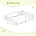 thumbnail image 3 of Costway Queen Size Floor Bed with Full Length Safety Guardrails & Door for Boys, Girls White, 3 of 10