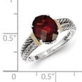 thumbnail image 4 of Shey Couture Sterling Silver with 14K Accent Antiqued Oval Garnet Ring QTC664, 4 of 7