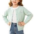 thumbnail image 2 of PureCasa Girls' Cardigan Sweater Cute Buttons Cotton Solid Color Embroidery Long Sleeve Crewneck Uniform Sweater for 18M-14Y Girls, 2 of 10